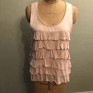 Banana Republic blush pink ruffled  knit top Large